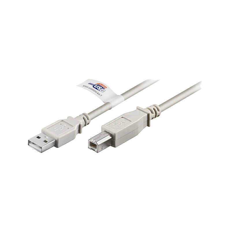 Cablu USB 2.0 A-B 5m Gri 480Mbps | Electronic-mag.ro | Componente Electronice