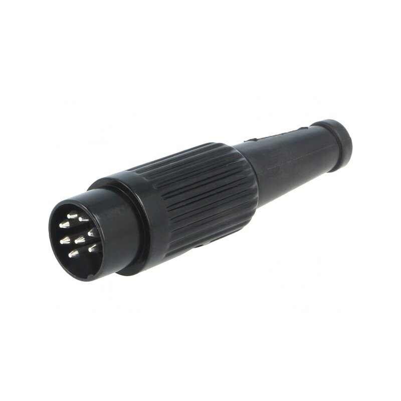 Mufă DIN tată 8 pini 270° cablu lipire 34V | Electronic-mag.ro | Componente Electronice