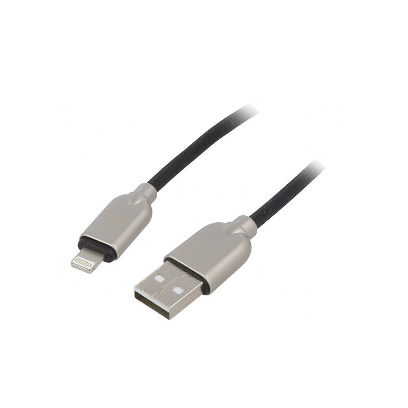Cablu USB 2.0 Lightning 1m Negru | Electronic-mag.ro | Componente Electronice