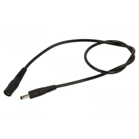 Cablu Negru 1x0,5mm2 DC 5,5/2,1 și 5,5/2,5 Mufă Drept | Electronic-mag.ro | Componente Electronice