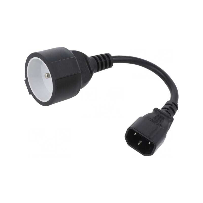 Adaptor Priză CEE 7/5 la IEC C14, Negru | Electronic-mag.ro | Componente Electronice