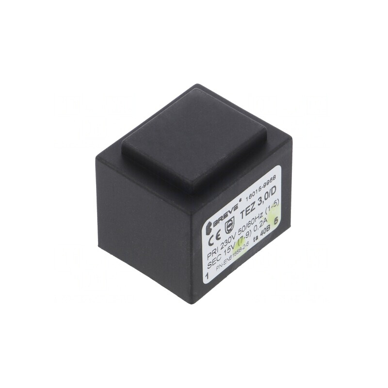 Transformator Încapsulat 3VA 230V 15V 200mA PCB | Electronic-mag.ro | Componente Electronice