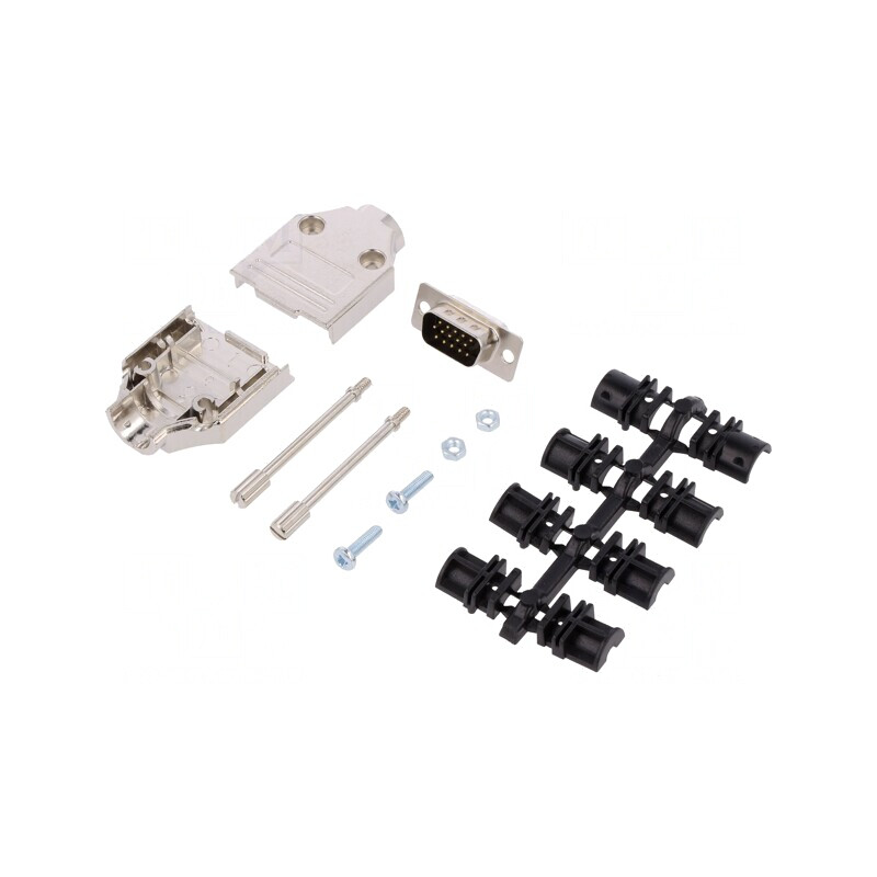 Mufă D-Sub HD 15-Pin Neagră pentru Lipire pe Cablu | Electronic-mag.ro | Componente Electronice