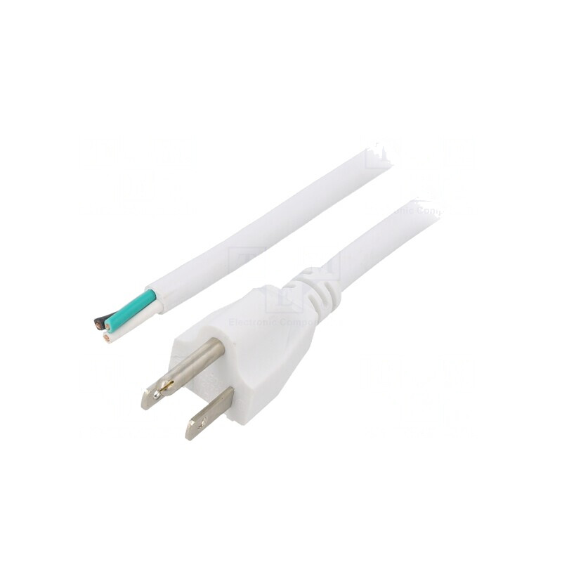 Cablu Alimentare NEMA 5-15, 2m, Alb | Electronic-mag.ro | Componente Electronice