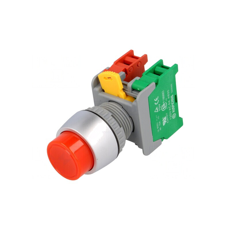 Comutator apăsare 22mm 1NC/1NO | Electronic-mag.ro | Componente Electronice