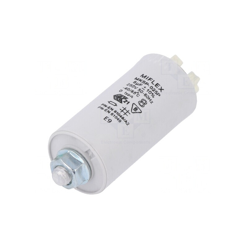 Condensator 8uF 250VAC pentru lămpi cu descărcare în gaze | Electronic-mag.ro | Componente Electronice