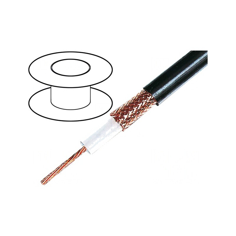Cablu coaxial RG11AU Cu PVC negru 10.3mm | Electronic-mag.ro | Componente Electronice