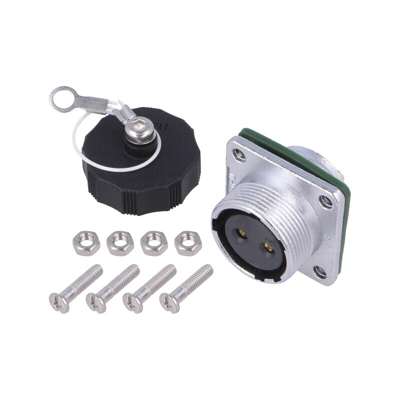 Soclu WF20 mamă PIN: 2 IP67 25A lipire 500V 4mm2 aurit 11AWG | Electronic-mag.ro | Componente Electronice