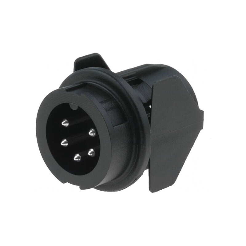 Soclu DIN 5-Pin 240° 300V 5A Argintat | Electronic-mag.ro | Componente Electronice