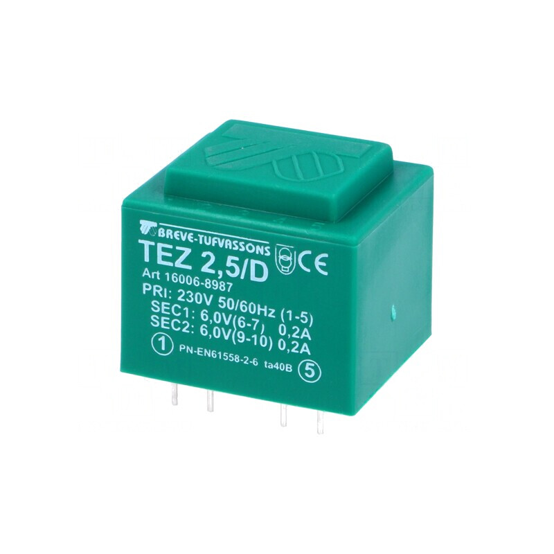 Transformator Încapsulat 2,5VA 230V 6V 208mA | Electronic-mag.ro | Componente Electronice