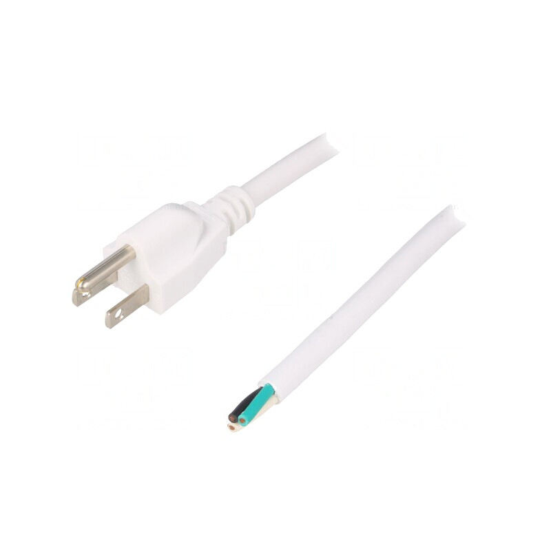 Cablu Alb 1,8m 13A NEMA 5-15 3x16AWG PVC | Electronic-mag.ro | Componente Electronice