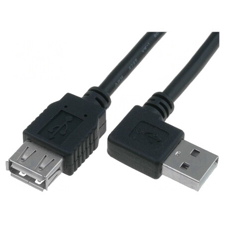 Cablu USB 2.0 Unghi 1.8m Negru | Electronic-mag.ro | Componente Electronice