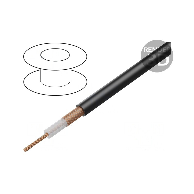 Cablu coaxial RG213U PVC negru 10,3mm Eca | Electronic-mag.ro | Componente Electronice
