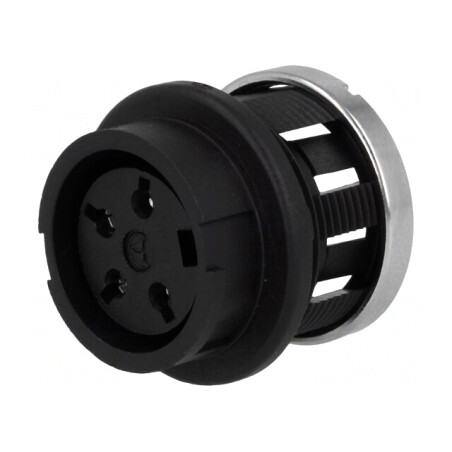 Soclu DIN 4 pini 240° lipire 300V 5A argintat | Electronic-mag.ro | Componente Electronice