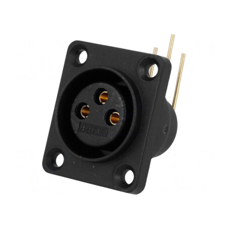 Soclu XLR Mamă 3 Pin 90° Aurit | Electronic-mag.ro | Componente Electronice