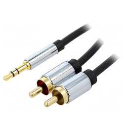 Cablu Jack 3.5mm la RCA 3m Aurit PVC | Electronic-mag.ro | Componente Electronice