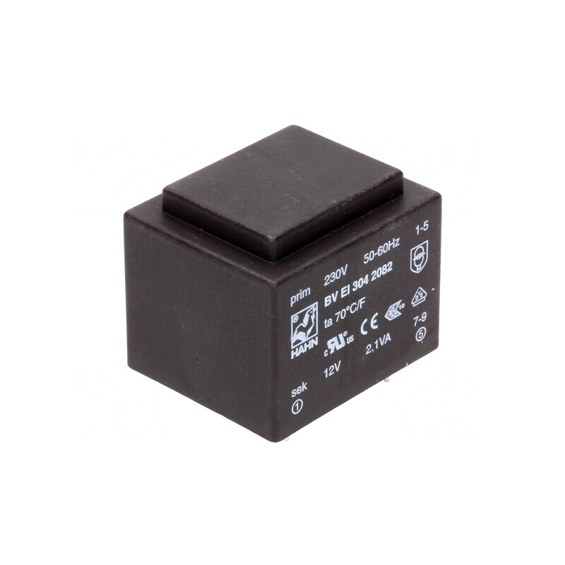Transformator încapsulat 2,1VA 230V-12V 175mA PCB | Electronic-mag.ro | Componente Electronice