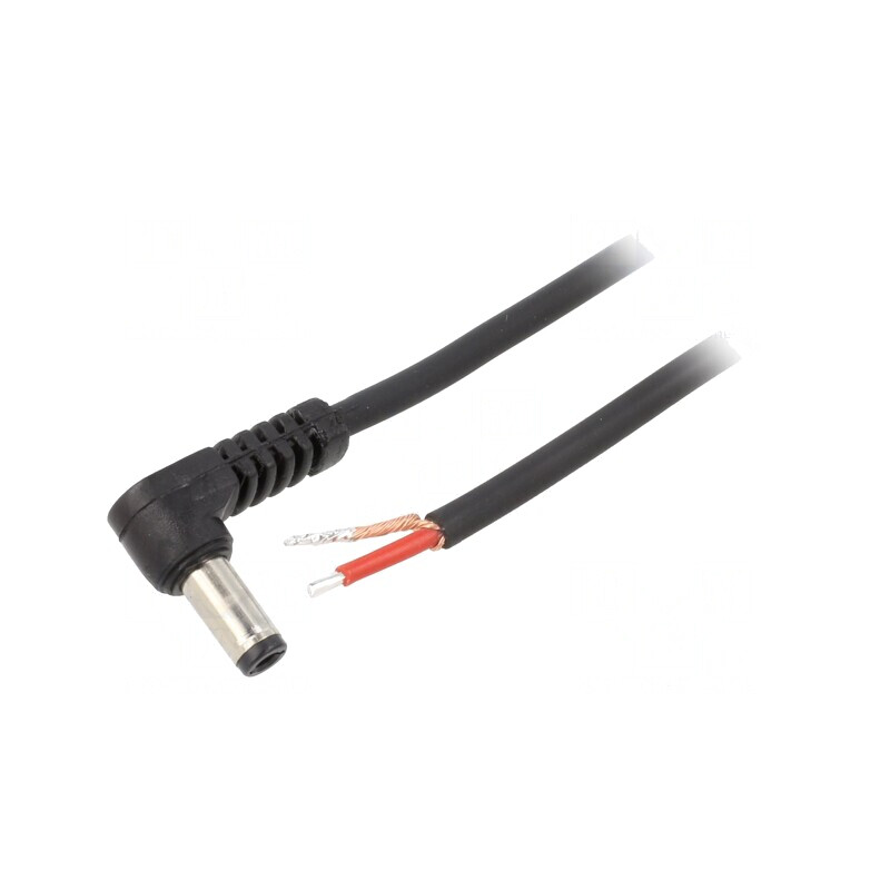 Cablu Alimentare DC 5,5/2,5 Mufă Unghiulară Negru 1,5m | Electronic-mag.ro | Componente Electronice