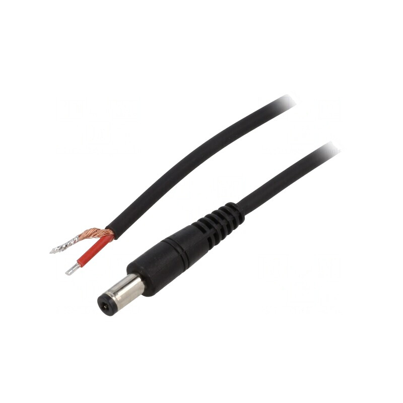 Cablu DC 5,5/2,1 Negru 1,5m 1x1mm2 | Electronic-mag.ro | Componente Electronice