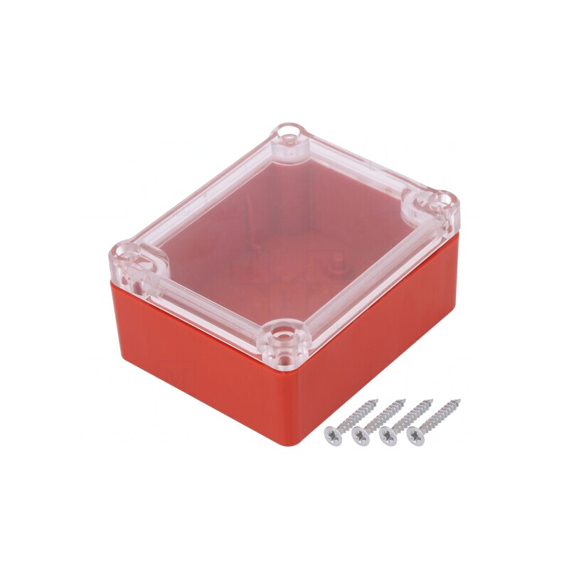 Carcasă Universală ABS Roșu cu Garnitură 74x89x41mm | Electronic-mag.ro | Componente Electronice
