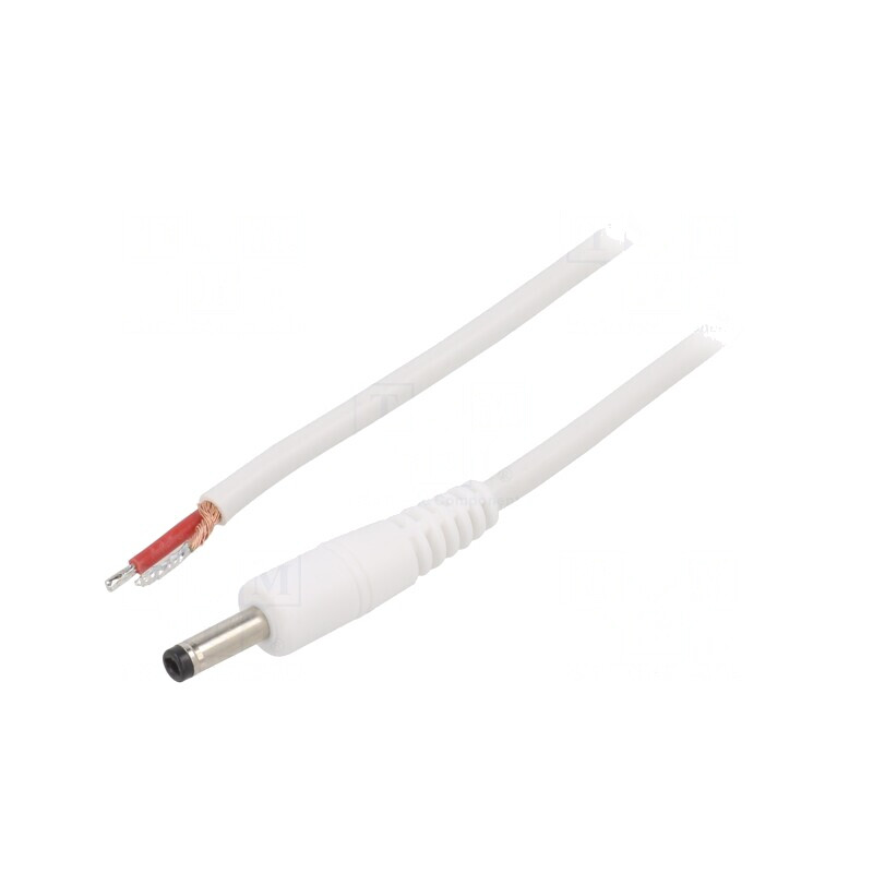 Cablu Alb 1,5m DC 4.0/1.7 Mufă Drept | Electronic-mag.ro | Componente Electronice