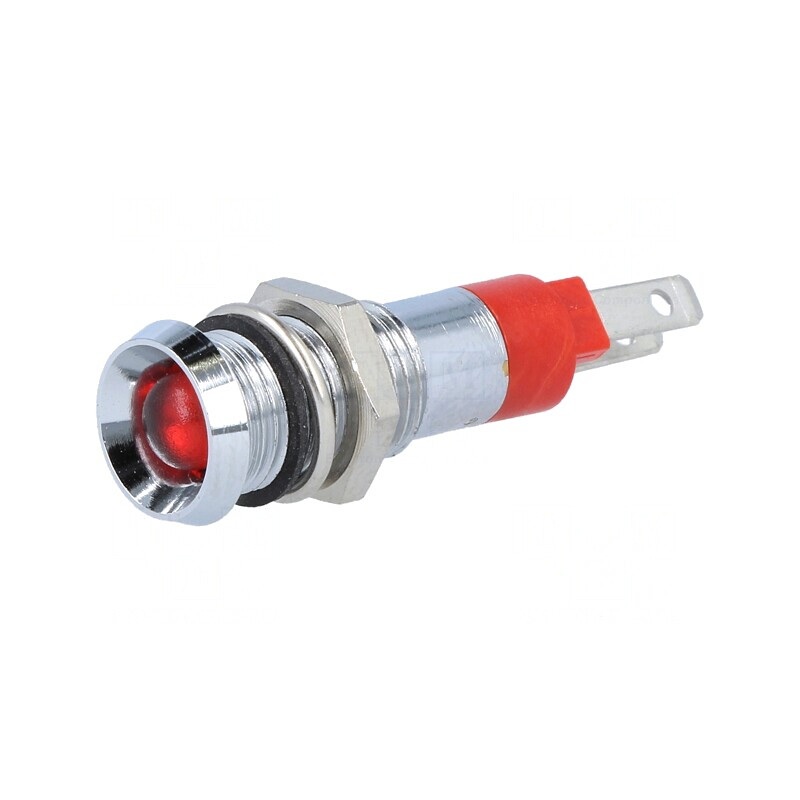 Lampă LED Concavă Roșie 24-28V Ø8,2mm | Electronic-mag.ro | Componente Electronice