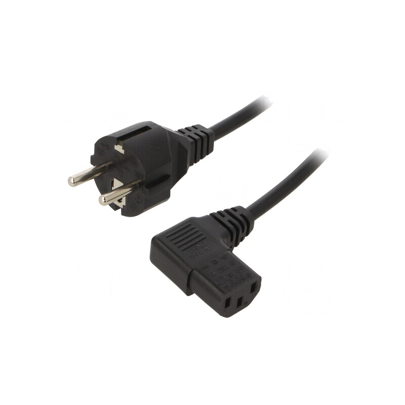 Cablu Alimentare 1,8m IEC C13 90° PVC | Electronic-mag.ro | Componente Electronice