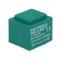 Transformator încapsulat 2,5VA 230V 12V PCB | Electronic-mag.ro | Componente Electronice