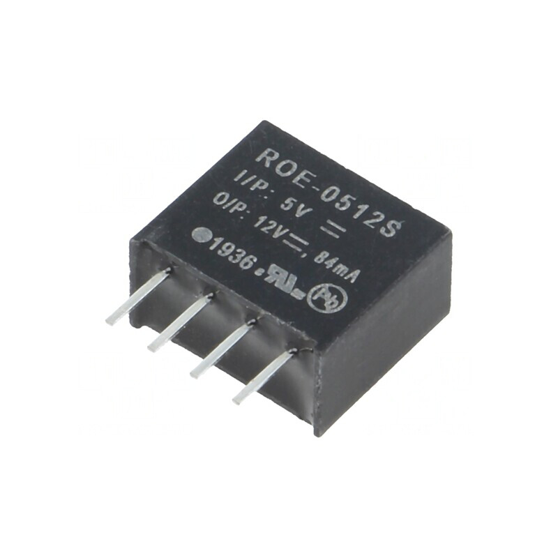 Convertor DC/DC 1W 4.5-5.5V la 12VDC 84mA SIP4 | Electronic-mag.ro | Componente Electronice