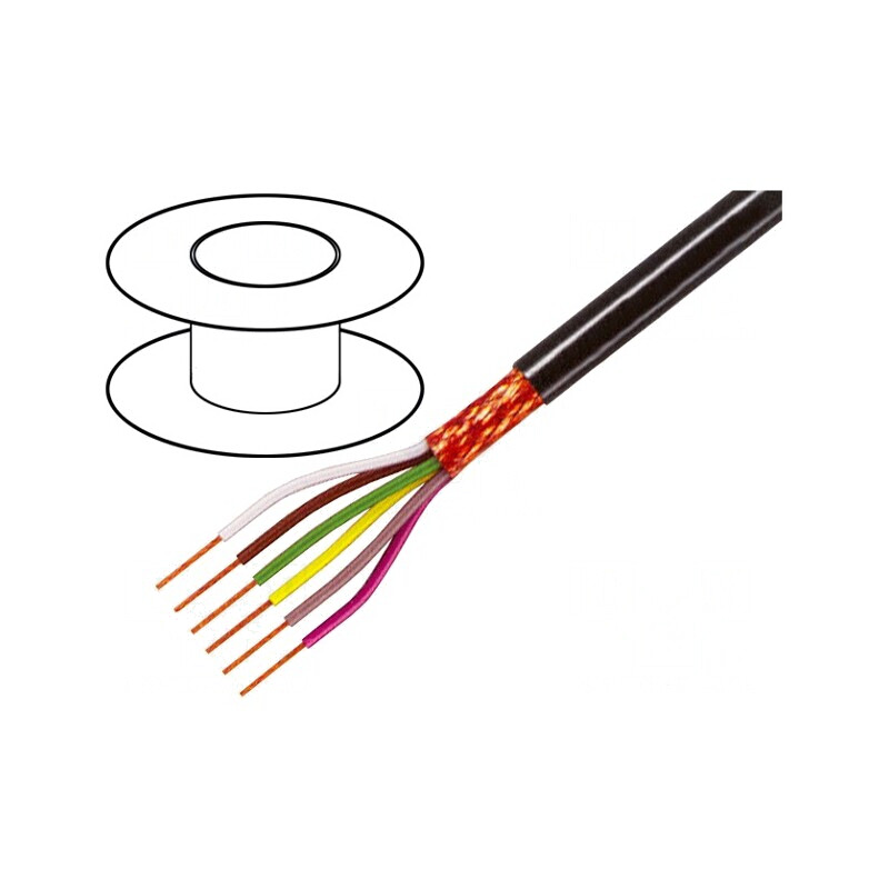 Cablu ecranat 6x0,5mm2 cupru negru | Electronic-mag.ro | Componente Electronice