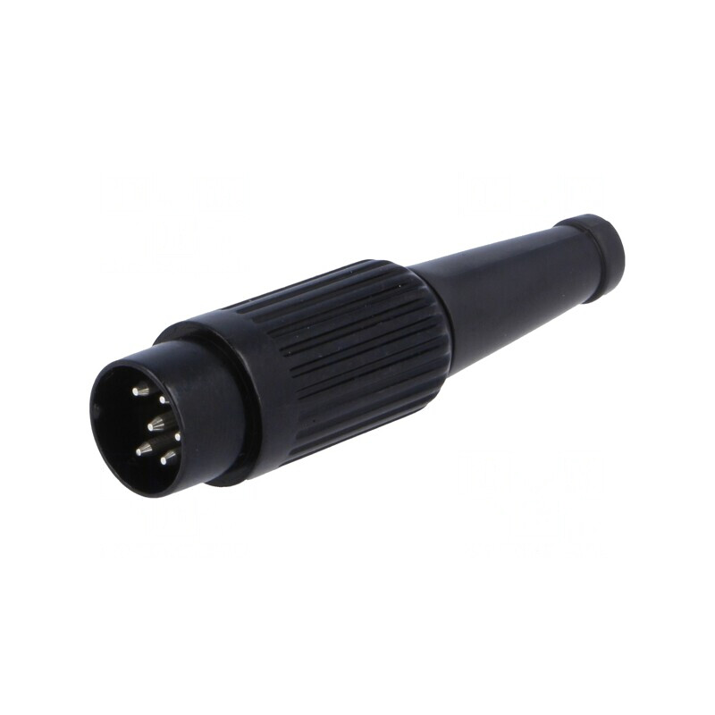 Mufă DIN Tată 6 Pin 240° Drept Pe Cablu 34V | Electronic-mag.ro | Componente Electronice