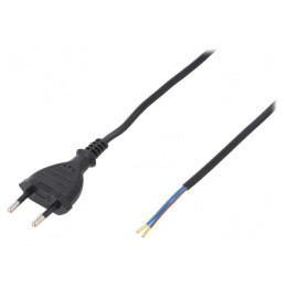 Cablu Negru PVC 5m 2x0,5mm2 CEE 7/16 2,5A | Electronic-mag.ro | Componente Electronice