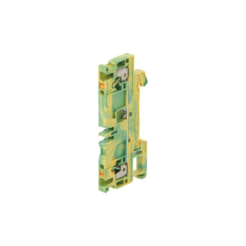 Conector Șine 2,5mm2 1 Piste 2 Borne Galben-Verde | Electronic-mag.ro | Componente Electronice