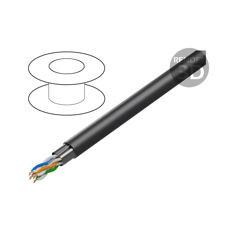 Cablu Ethernet Industrial Exterior F/UTP Cat5e 4x2x24AWG | Electronic-mag.ro | Componente Electronice