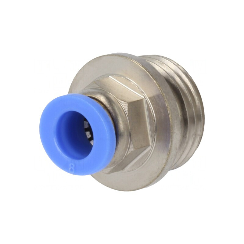 Racord push-in simplu alamă nichelată BLUELINE | Electronic-mag.ro | Componente Electronice