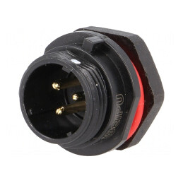 Soclu SP13 Tată 3 Pin IP68 pentru Panou | Electronic-mag.ro | Componente Electronice