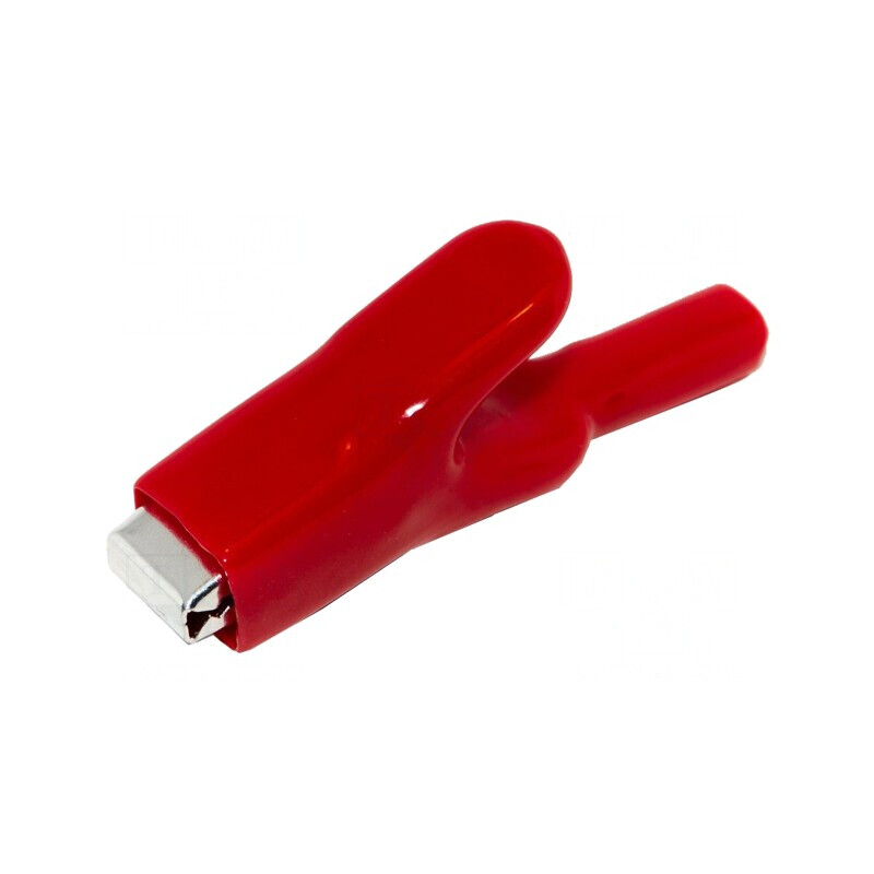 Bornă crocodil roșie 25A 15mm | Electronic-mag.ro | Componente Electronice