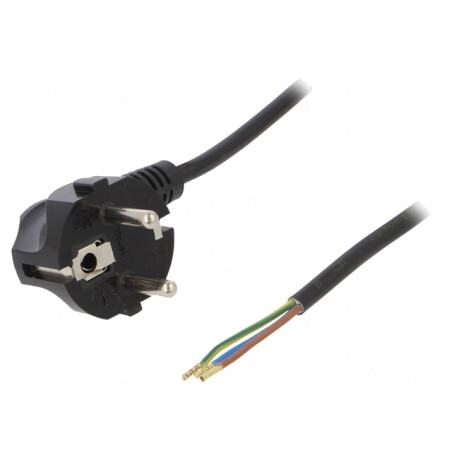 Cablu Electric PVC 3x0,75mm2 1,5m Negru 16A 250V | Electronic-mag.ro | Componente Electronice