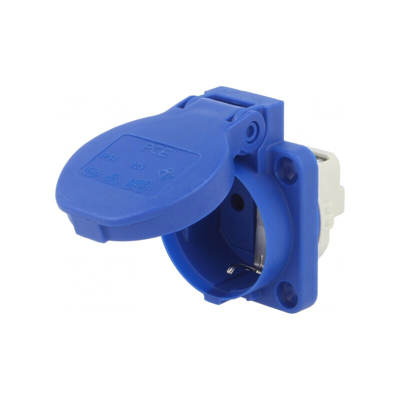Conector Alimentare AC 2P PE 250V 16A Albastru | Electronic-mag.ro | Componente Electronice
