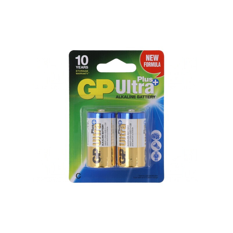 Baterie Alcalină 1,5V C Nereîncărcabilă ULTRA PLUS 2 Bucăți | Electronic-mag.ro | Componente Electronice