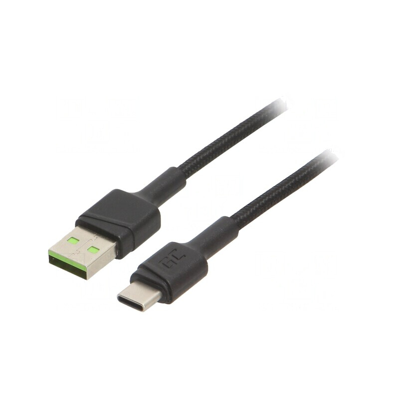 Cablu USB 2.0 USB-A la USB-C 0.3m Negru 480Mbps 18W | Electronic-mag.ro | Componente Electronice