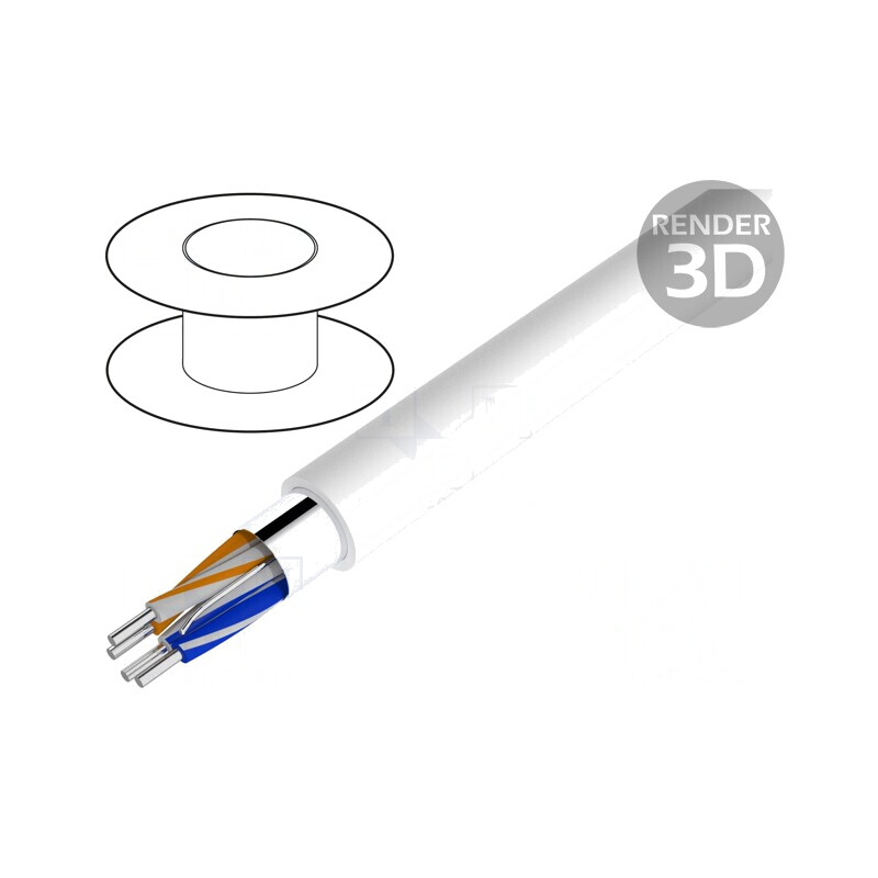 Cablu LonWorks 2x2x22AWG Cu FRNC Alb 305m | Electronic-mag.ro | Componente Electronice