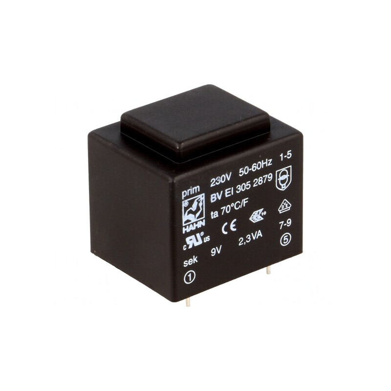Transformator încapsulat 2,3VA 230V 9V PCB BVEI | Electronic-mag.ro | Componente Electronice