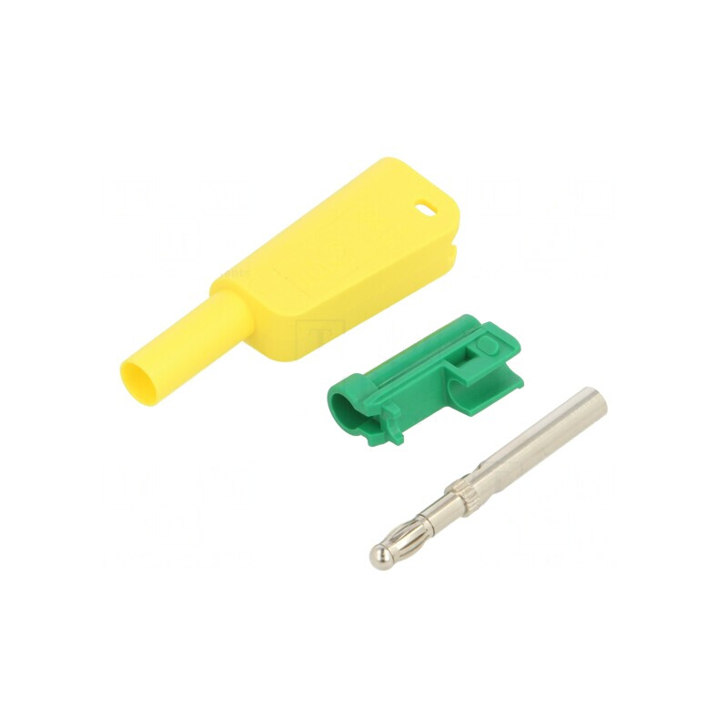 Conector Banană Galben-Verde 4mm 1kV 19A 1mm2 Nichelat | Electronic-mag.ro | Componente Electronice