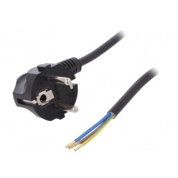 Cablu Electric 3x1mm2 PVC Negru 1m 16A 250V | Electronic-mag.ro | Componente Electronice