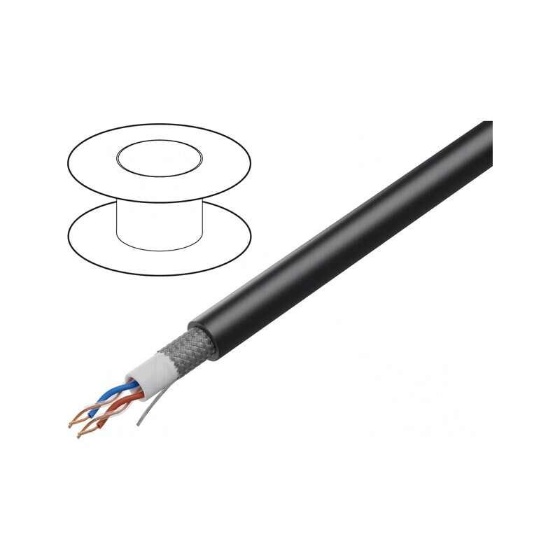 Cablu microfon 2x2x0,22mm² negru OFC | Electronic-mag.ro | Componente Electronice