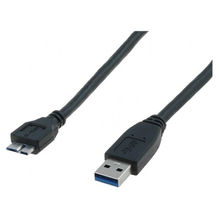 Cablu USB 3.0 A la Micro B 1m Negru | Electronic-mag.ro | Componente Electronice