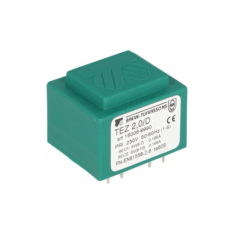 Transformator Încapsulat 2VA 230VAC 6V 166,6mA | Electronic-mag.ro | Componente Electronice