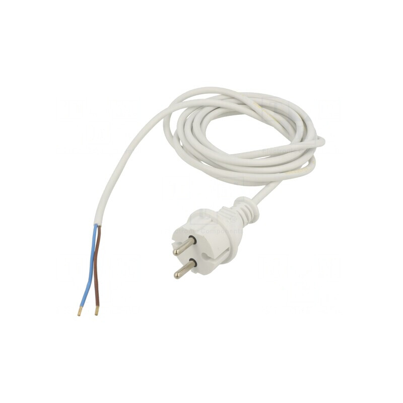 Cablu Alimentare Alb 3m 16A 250V | Electronic-mag.ro | Componente Electronice