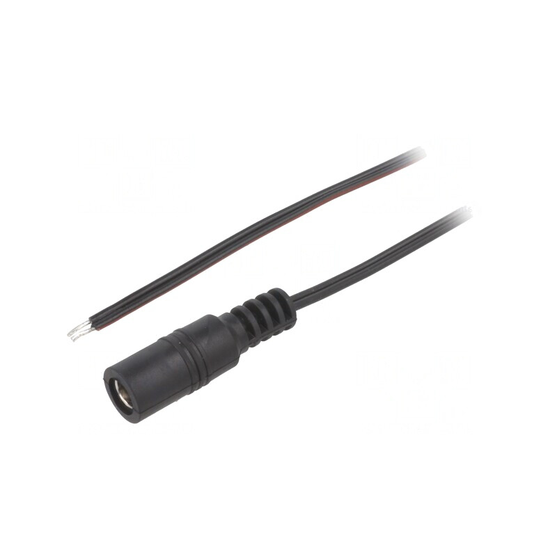 Cablu DC 5,5/2,1 Soclu Drept Negru 2m | Electronic-mag.ro | Componente Electronice